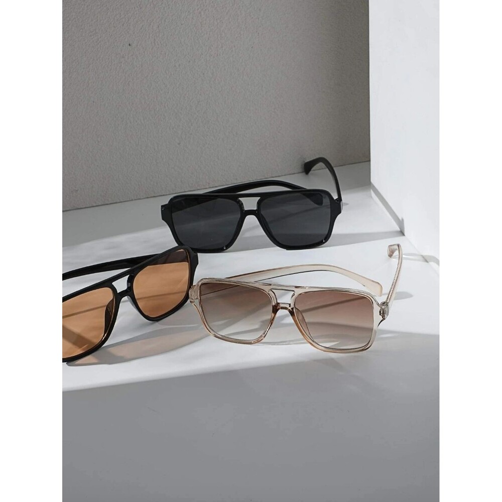 Retro Oversized square aviator / pilot sunglasses x 3